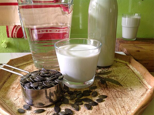 leite com sementes de abóbora para vermes